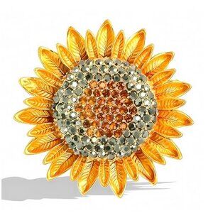 Elegant Sunflower Brooch Pin